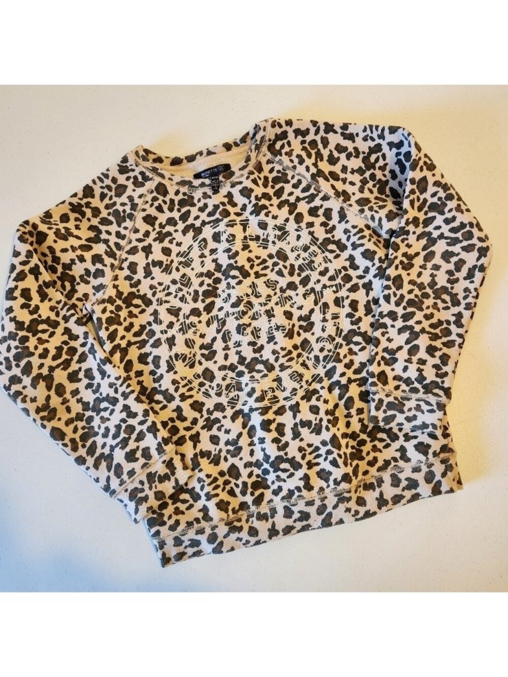 Brunette the Label Little Babes Leopard Print Sweatshirt Size 10/12 Supporting